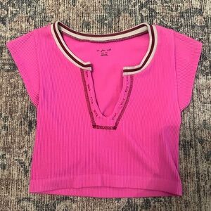 Urban Outfitters Pink Ribbed Knit Top